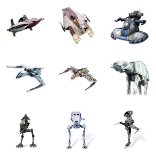 Star Wars Vehicles icon sets preview