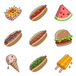 Summertime Snacks icon sets preview