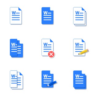 MS Word Docs icon sets preview