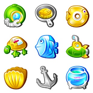 Underwater icon sets preview