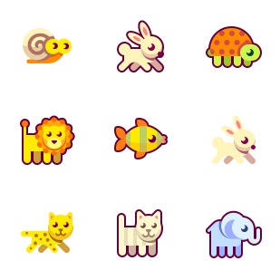 Animals mini icon sets preview