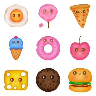 Cute Kawaii Food os Y Pngs icon sets preview