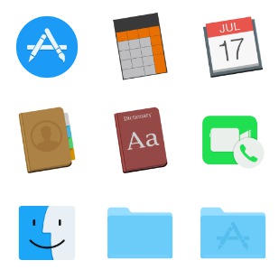 Yosemite Flat icon sets preview