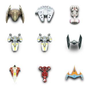 Star Wars Vehicles icon sets preview