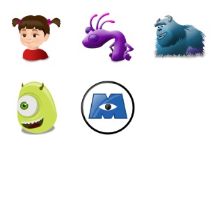 Monsters Inc icon sets preview