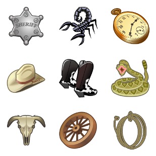 Wild West icon sets preview