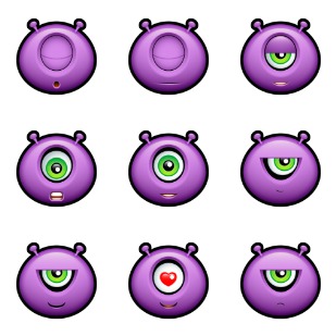 Purple Monsters icon sets preview