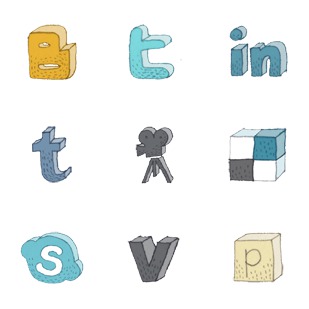 Hand-Drawn Social Media icon sets preview