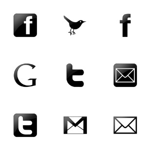 Black Social Media icon sets preview