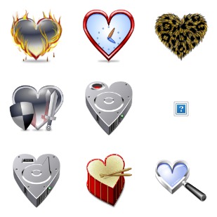 Hearts icon sets preview