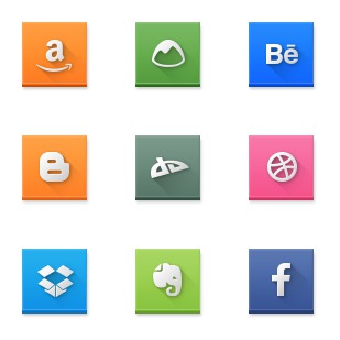 Modern Social Media Squares icon sets preview