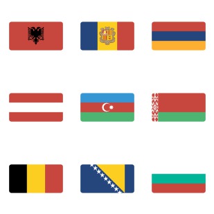 Flat Europe Flag icon sets preview