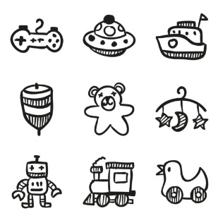 Hand Drawn Toys icon sets preview