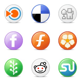 Circle Social Bookmark icon sets preview