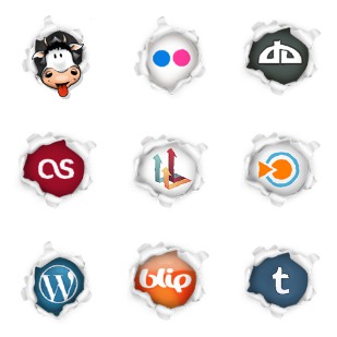 Page Peel Social – Version 2 icon sets preview