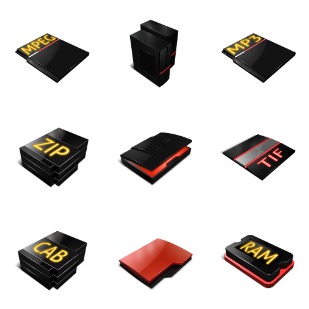 Professional Red icon sets preview