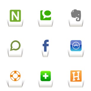 Papercut Social icon sets preview