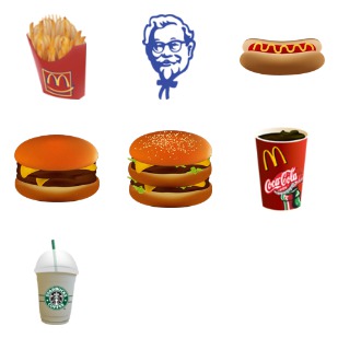 Fast Food icon sets preview