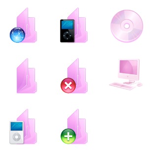 Pink Folders icon sets preview