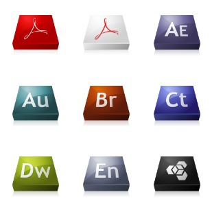 Adobe CS3 3DCons icon sets preview