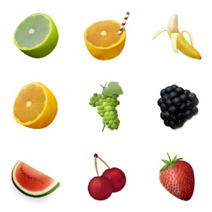 Fruits Illustrated icon sets preview