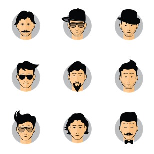 Male Avatars icon sets preview