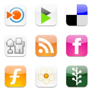 Social Bookmark icon sets preview