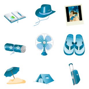 Summer Blue icon sets preview