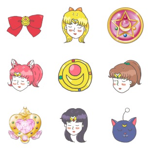 sailor moon icon sets preview