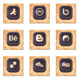 Gamy Vintage Social icon sets preview