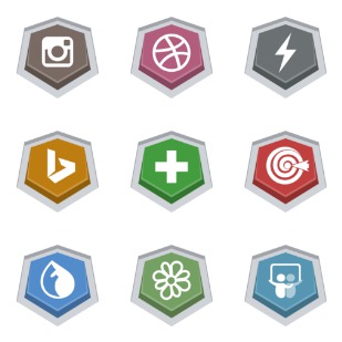 embossed social media icon sets preview