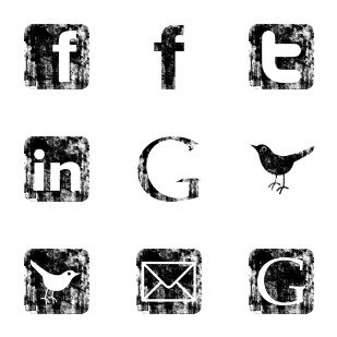 Grunge Social Media icon sets preview