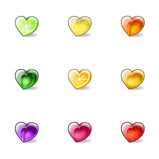 Fruity Hearts icon sets preview