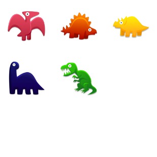 Dinosaurs Toys icon sets preview