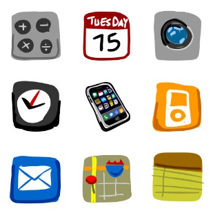 Hand Drawn iPhone icon sets preview