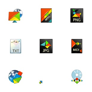 Tangram icon sets preview