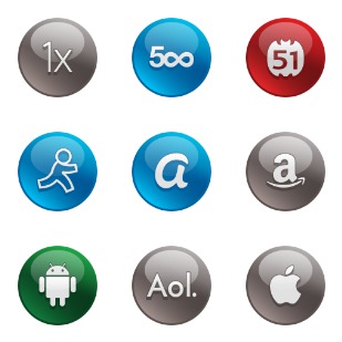 Glossy Social icon sets preview