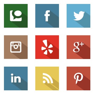 Flat social media icon sets preview