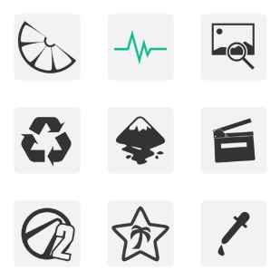 flat monochrome light icon sets preview