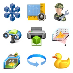 3d Printer Set icon sets preview