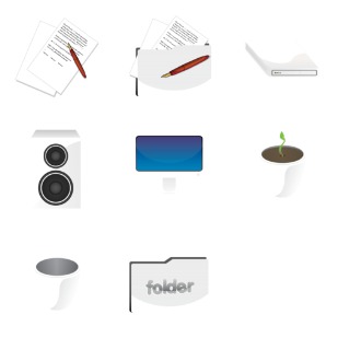 White Office set icon sets preview