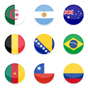 2014 World Cup Flags icon sets preview