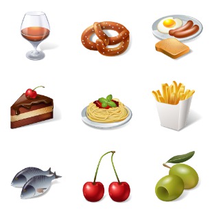 3D Food icon sets preview