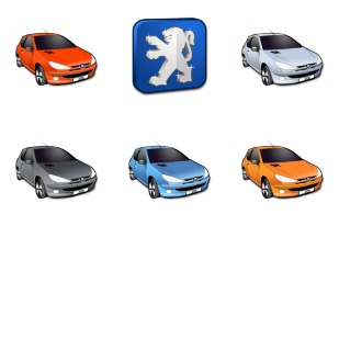 Peugeot 206 icon sets preview