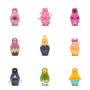 Matryoshkas icon sets preview