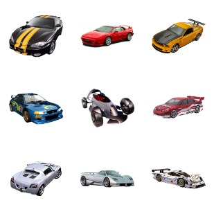 RACING CARS icon sets preview