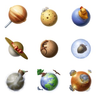 Solar System icon sets preview