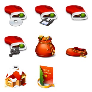 Red Christmas icon sets preview