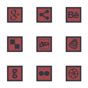 Square Framed Social Media Pack icon sets preview