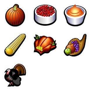 Thanksgiving & Christmas icon sets preview